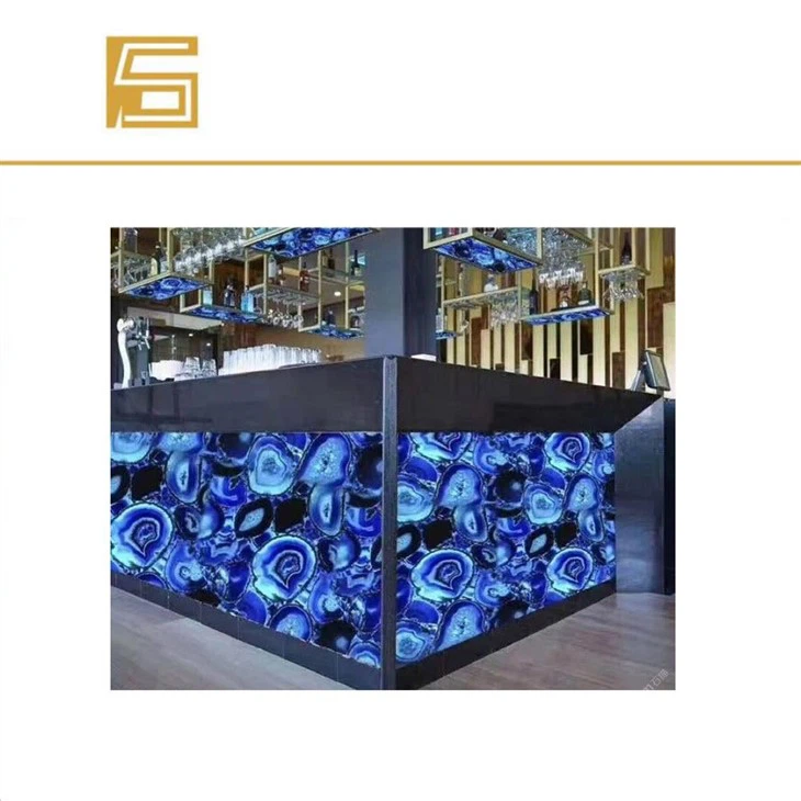 Led Lighted Translucent Marble Bar Counter